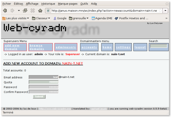 Un compte de test Un compte de test